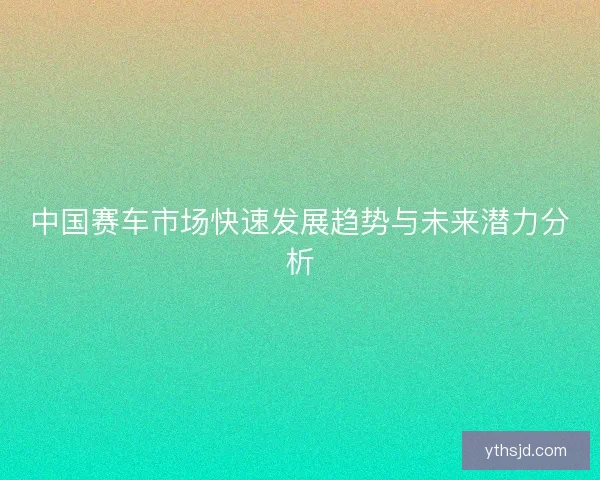 中国赛车市场快速发展趋势与未来潜力分析