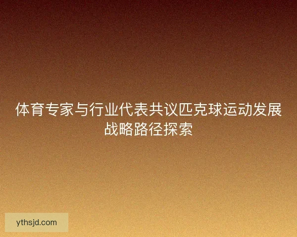 体育专家与行业代表共议匹克球运动发展战略路径探索